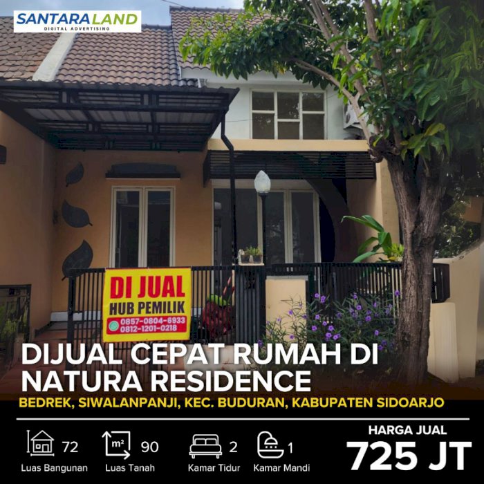Dijual Cepat Rumah di Natura Residence - Cluster Springfield, Sidoarjo