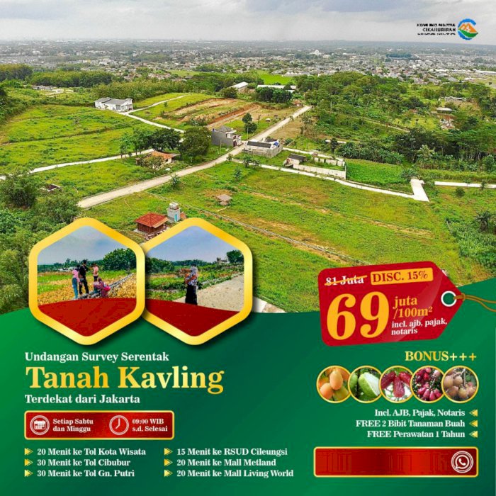 DIJUAL KAVLING TANAH MURAH DEKAT JABODETABEK