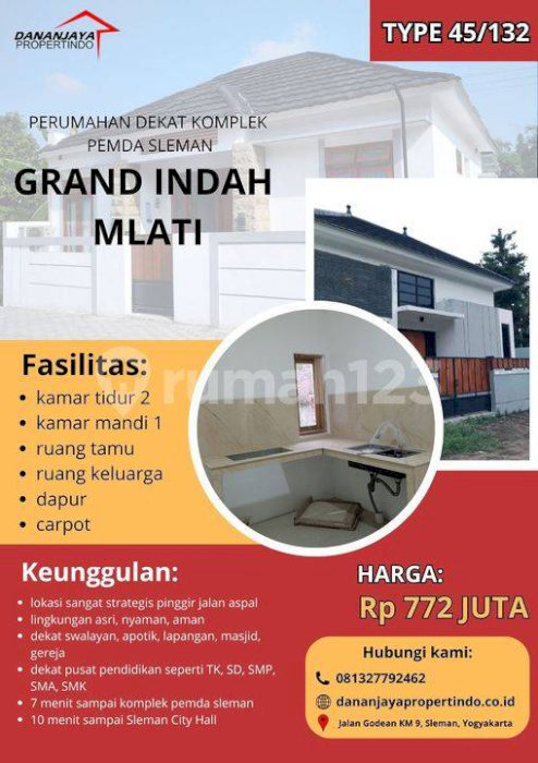 Rumah Dekat Pemda Sleman, Lokasi Nyaman Dan Aman