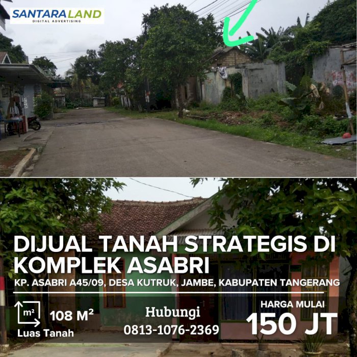 Dijual Tanah Strategis di Komplek Asabri, Tangerang