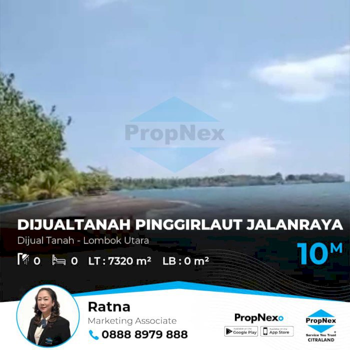 DIJUAL TANAH TEPI PANTAI, SHM LOMBOK UTARA