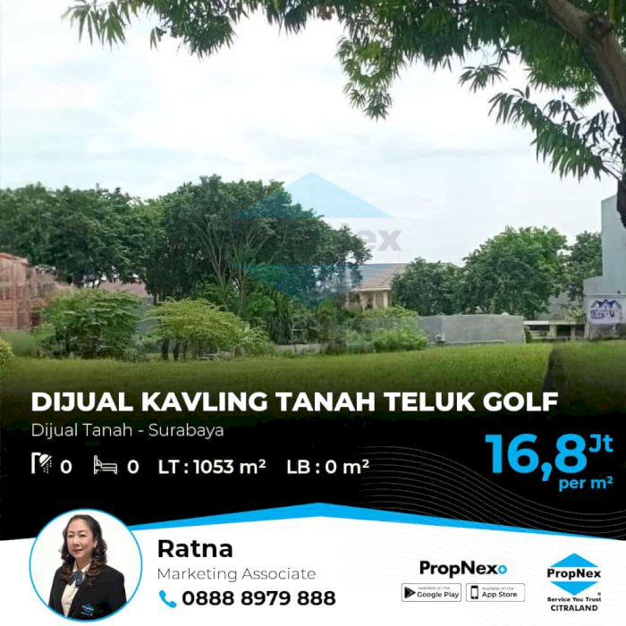 DIJUAL KAVLING TANAH TELUK GOLF, SIAP BANGUN SHM