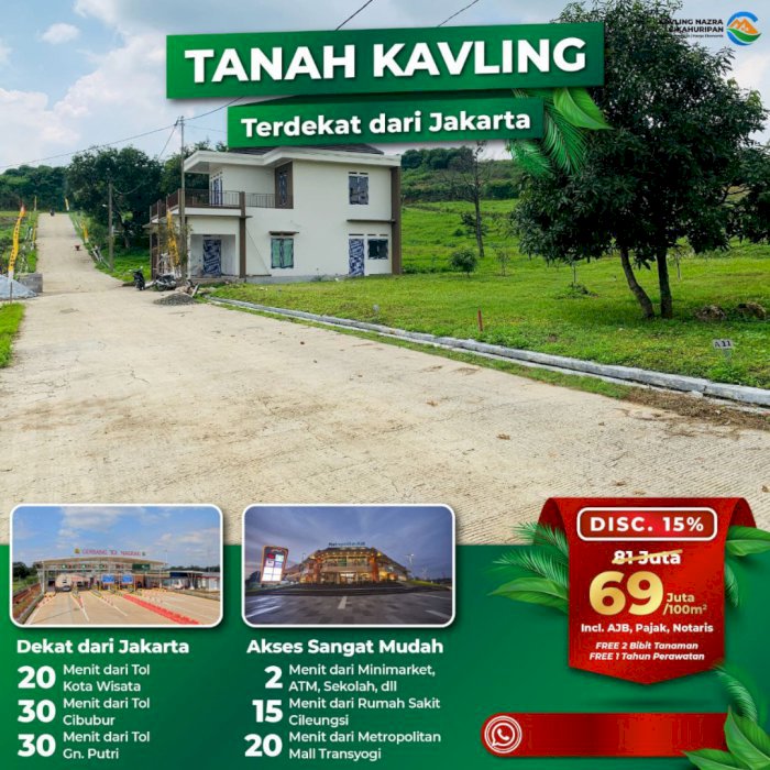 KAVLING MURAH DEKAT DENGAN JAKARTA