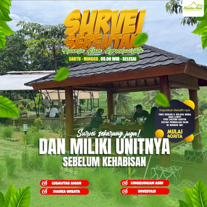 KAVLING TANAH MURAH NEMPEL TEMPAT WISATA