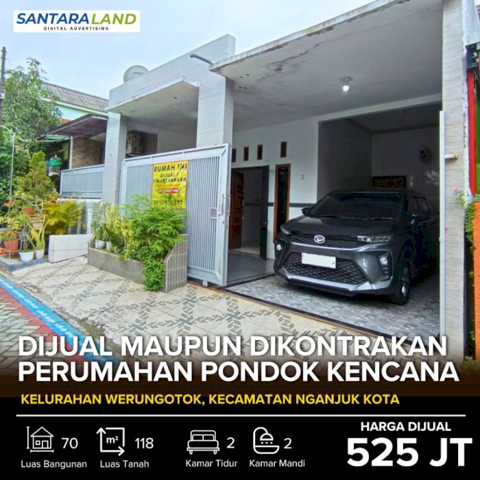 DIJUAL MAUPUN DIKONTRAKKAN – RUMAH DI PERUMAHAN PONDOK KENCANA