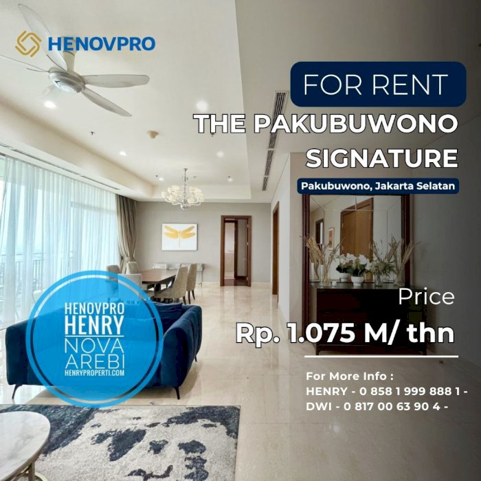 Disewa Pakubuwono Signature 4BR+1 Study Luxury Unit Mid Floor