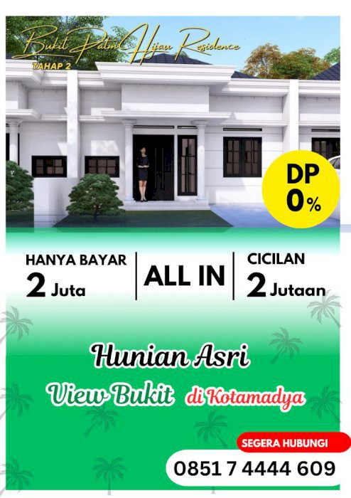 RUMAH DI PERUMAHAN BUKIT PALM HIJAU JALAN TIRTAYASA BANDAR LAMPUNG