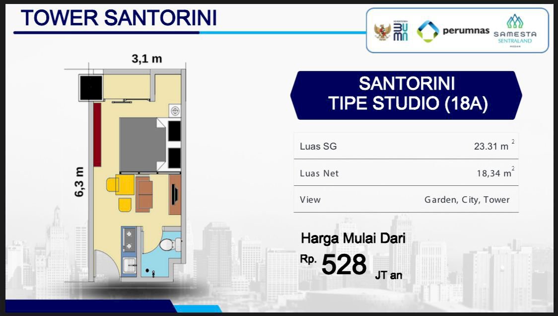 Jual Apartemen Mewah diSamesta Sentraland Medan