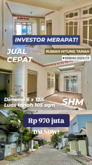 Rumah murah hitung tanah nirwana eksekutif Rungkut