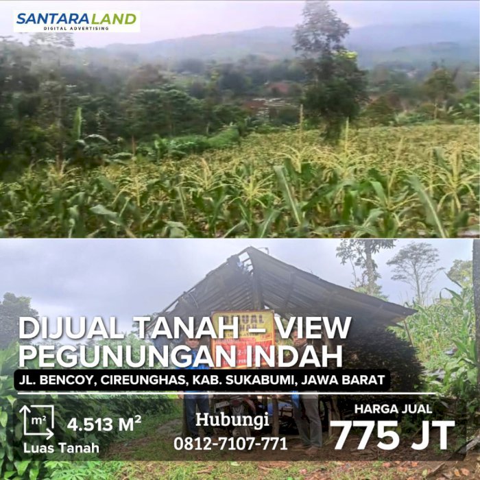 DIJUAL TANAH – VIEW PEGUNUNGAN INDAH