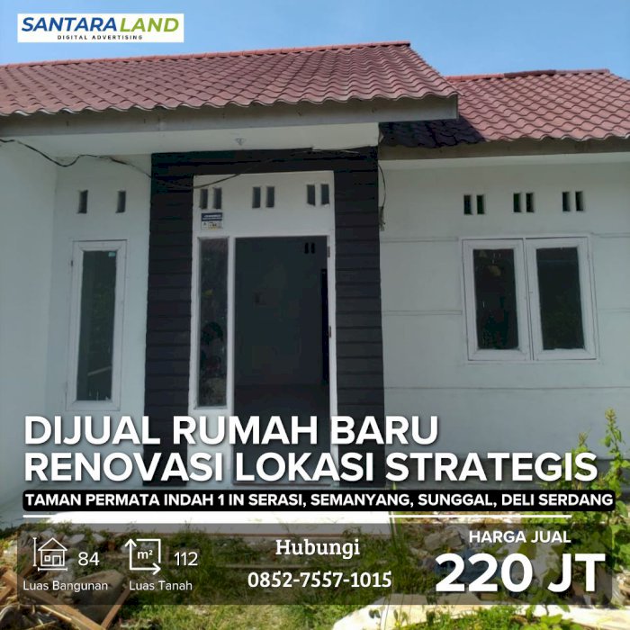 DIJUAL RUMAH BARU RENOVASI DI TAMAN PERMATA INDAH 1