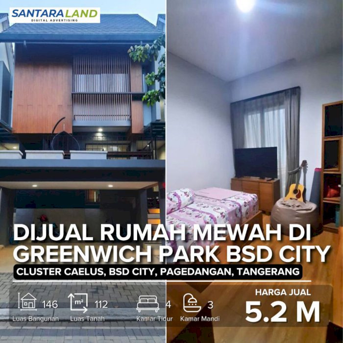 DIJUAL RUMAH MEWAH DI GREENWICH PARK BSD CITY