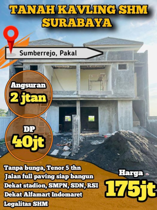 Jual Tanah Kavling Murah daerah Sumberejo - Tambak Dono - Surabaya
