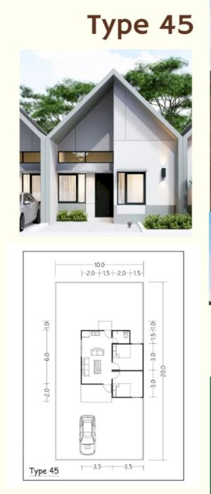 Perumahan type 45 bergaya skandinavia