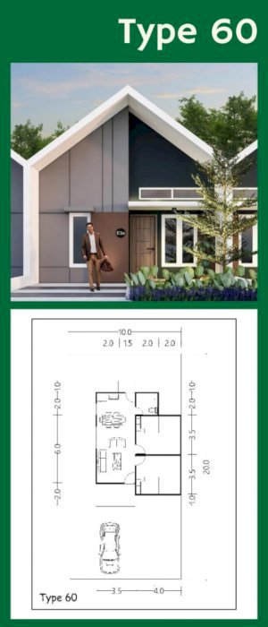 Perumahan type 60 bergaya skandinavia