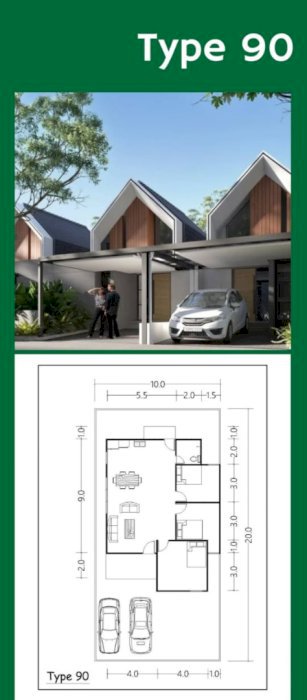 Perumahan type 90 bergaya skandinavia