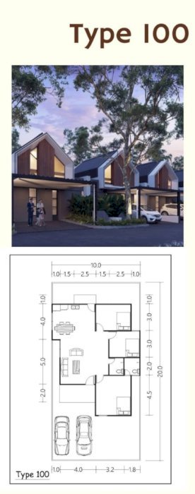 Perumahan type 100 bergaya skandinavia