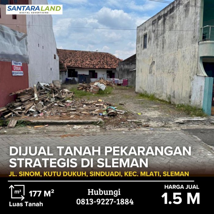 DIJUAL TANAH PEKARANGAN STRATEGIS DI SLEMAN, YOGYAKARTA