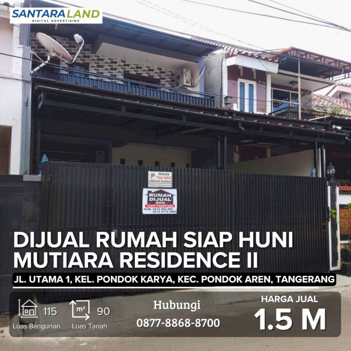 DIJUAL RUMAH SIAP HUNI MUTIARA RESIDENCE II