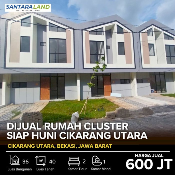 DIJUAL RUMAH CLUSTER SIAP HUNI CIKARANG UTARA