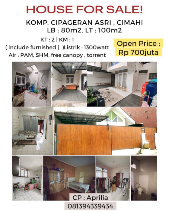 House for SALE! Rumah di Komp. Cipageran Asri, Cimahi!