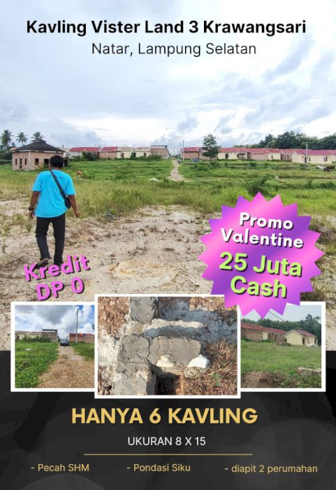 Tanah Kavling Strategis Di Krawang Sari Natar Lampung Selatan