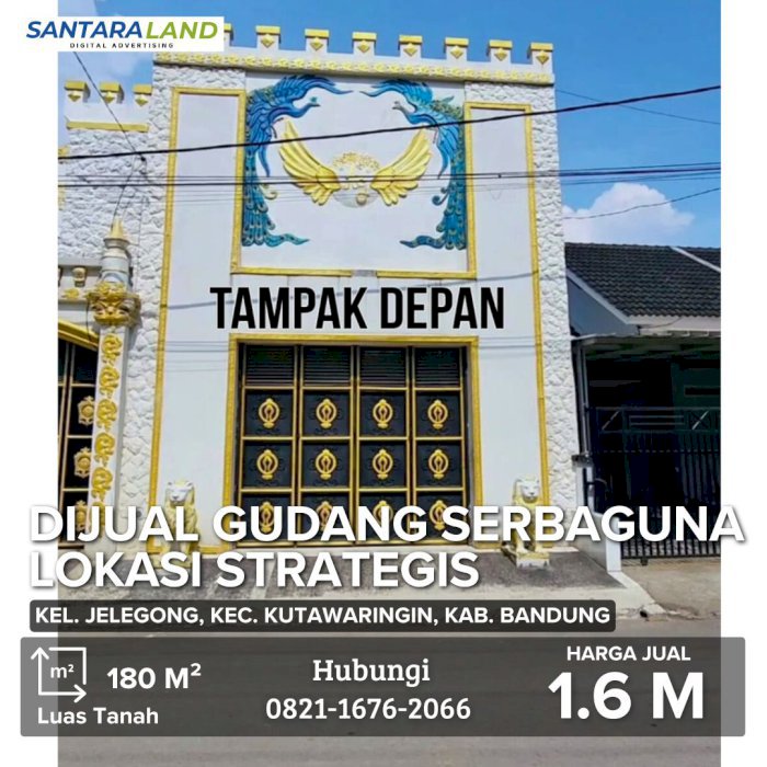 DIJUAL GUDANG SERBAGUNA – LOKASI STRATEGIS DEKAT TOL