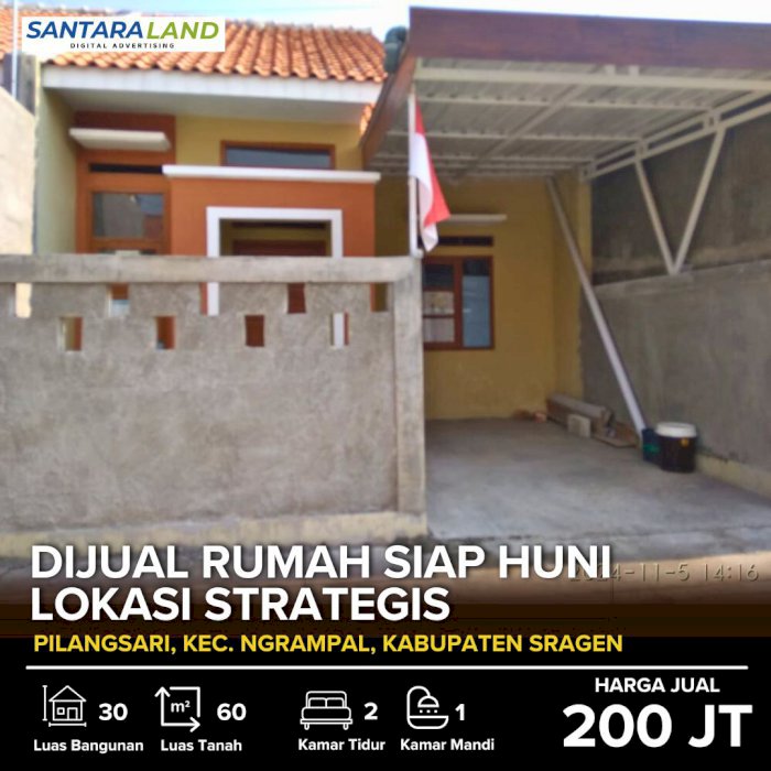 DIJUAL RUMAH SIAP HUNI KONDISI MASIH BARU