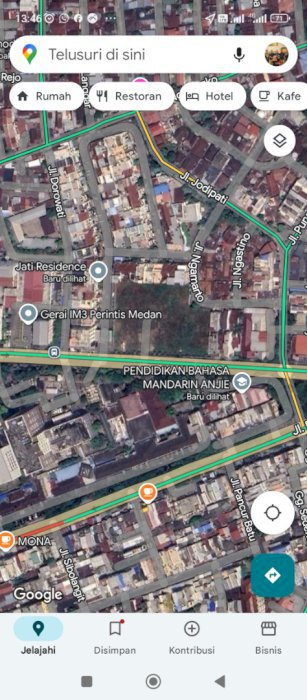 Tanah luas di area bisnis kota Medan di Jln Perintis Kemerdekaan