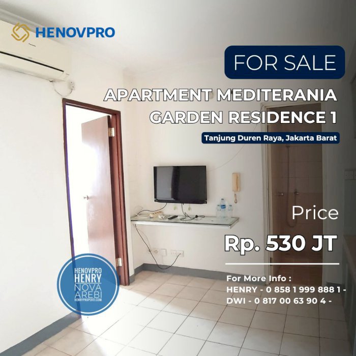 Dijual Mediterania 1 Apartment Unit 1BR Harga Terbaik Jarang Ada
