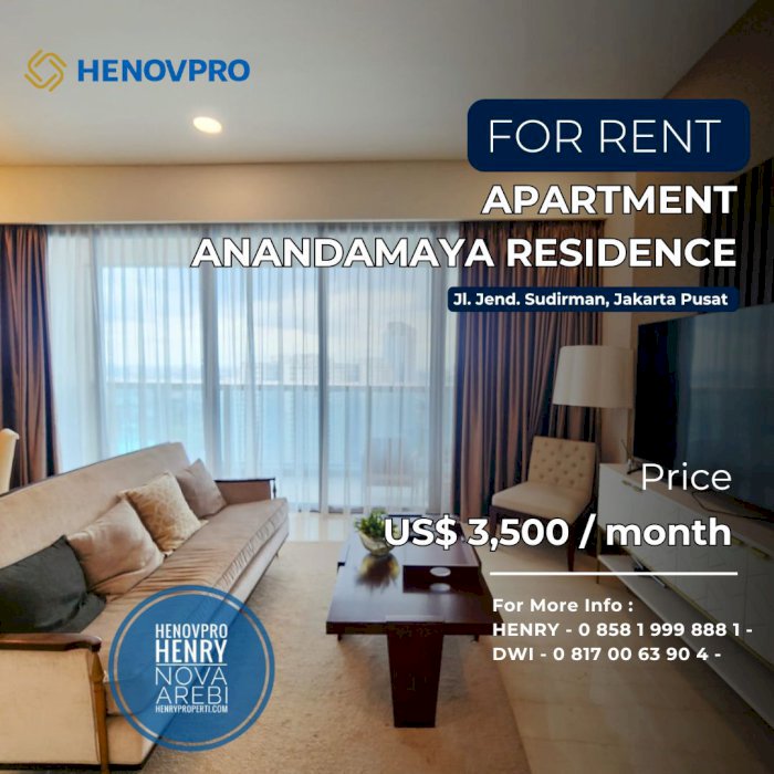 Disewa Anandamaya Residence Best Unit 3+1BR Best City View