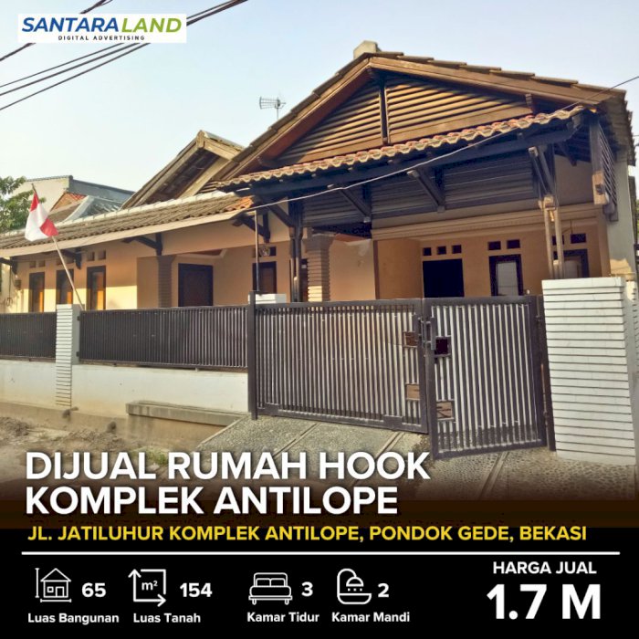 DIJUAL RUMAH HOOK – KOMPLEK ANTILOPE