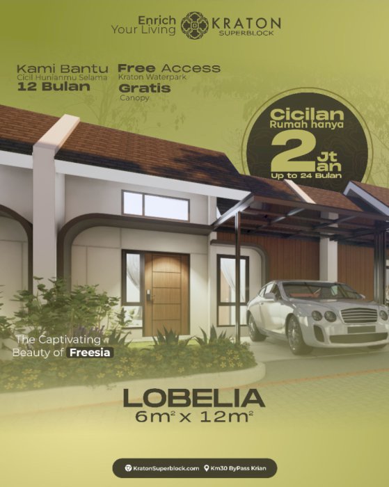 Type Rumah Lobelia di keraton bypass Krian Sidoarjo Promo Ramadhan