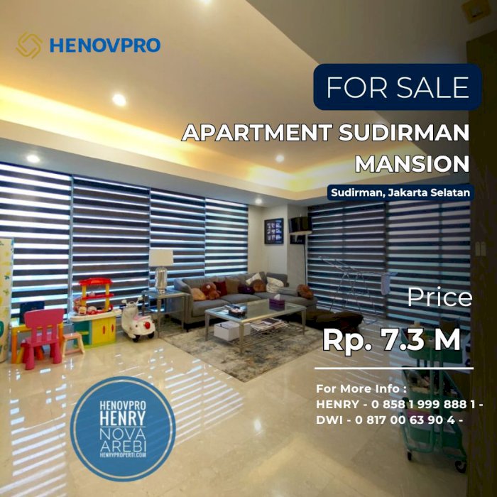 DIJUAL Sudirman Mansion Unit 3 BR Full Furnish City View