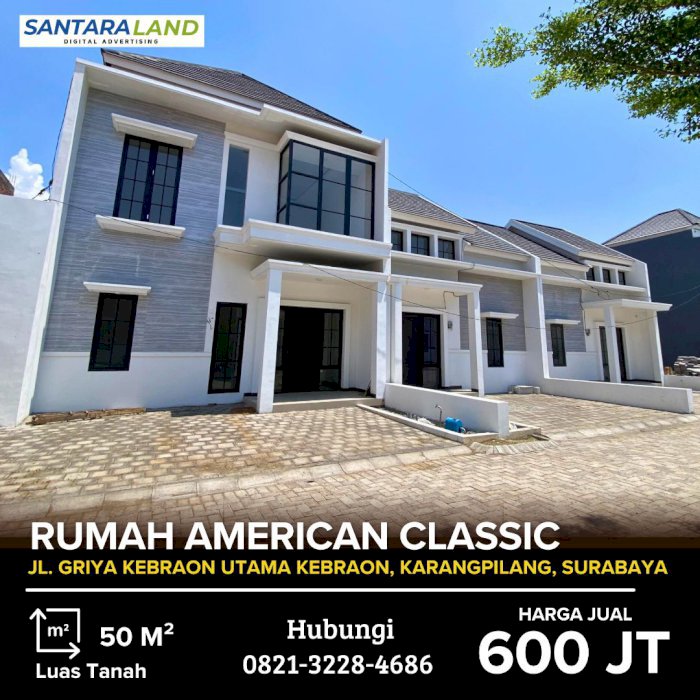 TAMAN JIVVA KEBRAON – RUMAH AMERICAN CLASSIC DI SURABAYA BARAT