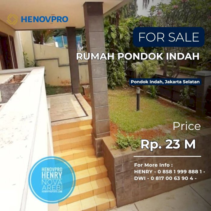 TURUN HARGA RUMAH PONDOK INDAH JUAL BU TANAH KOTAK LOKASI TERBAIK