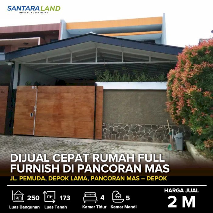 aDijual Cepat Rumah Full Furnish di Pancoran Mas