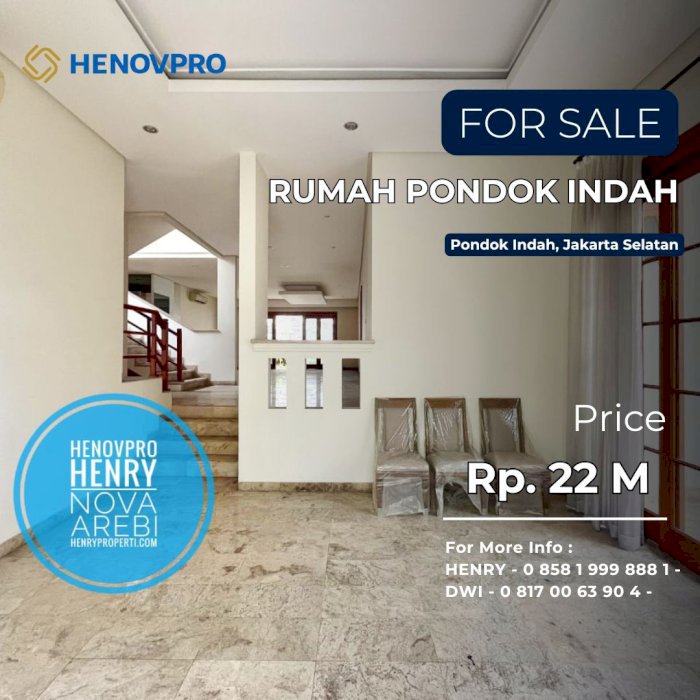 Dijual TURUN HARGA RUMAH PONDOK INDAH TANAH KOTAK LOKASI TERBAIK