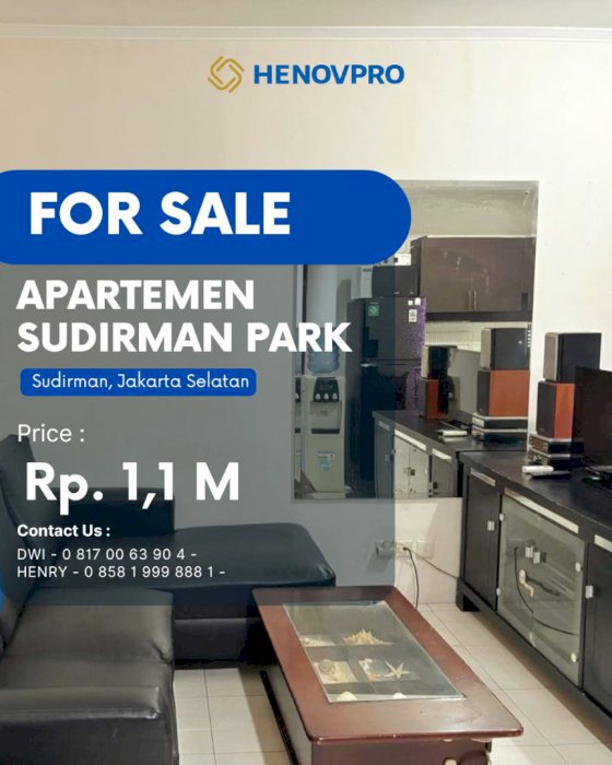 APARTEMEN SUDIRMAN PARK 2BR CITY VIEW FURNISH TURUN HARGA