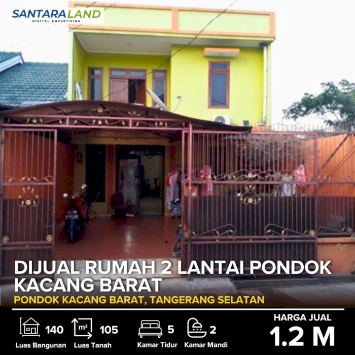 Dijual Rumah 2 Lantai Pondok Kacang Barat