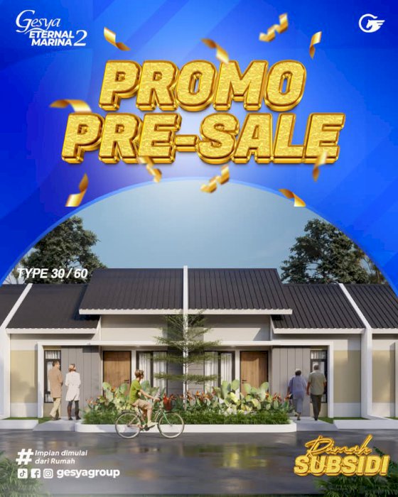 Jual rumah subsidi di perumahan gesya eternal marina
