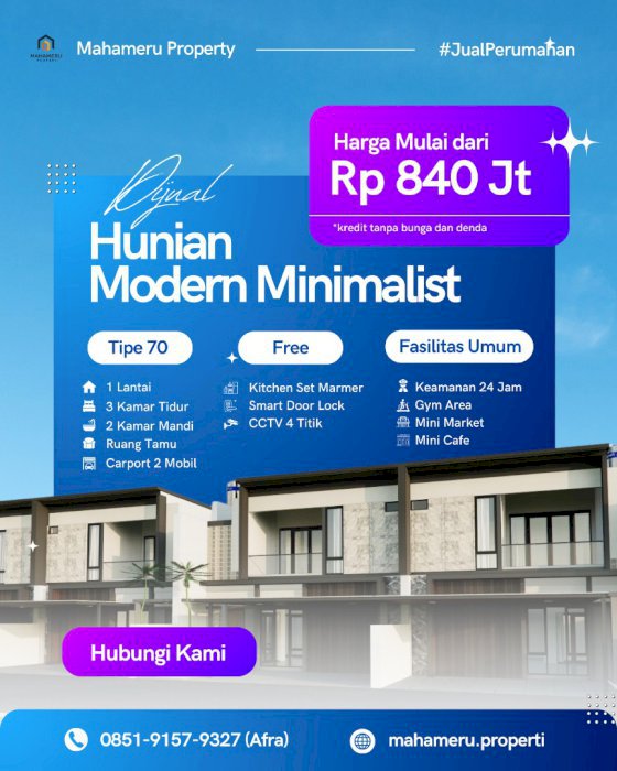 Dijual rumah modern minimalis strategis di tengah kota  samarinda