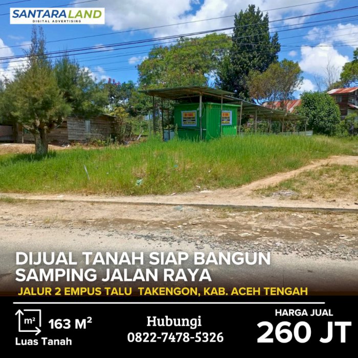Dijual Tanah Siap Bangun Samping Jalan Raya