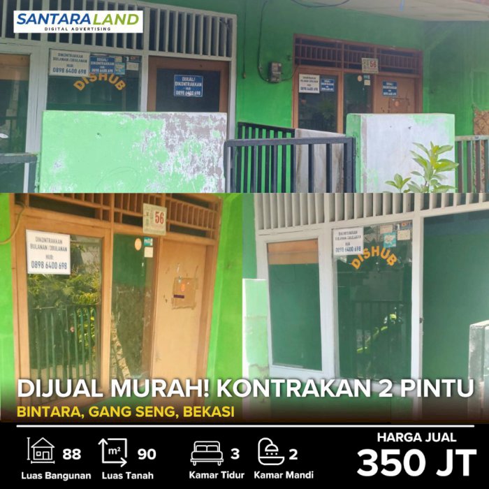 DIJUAL MURAH! KONTRAKAN 2 PINTU