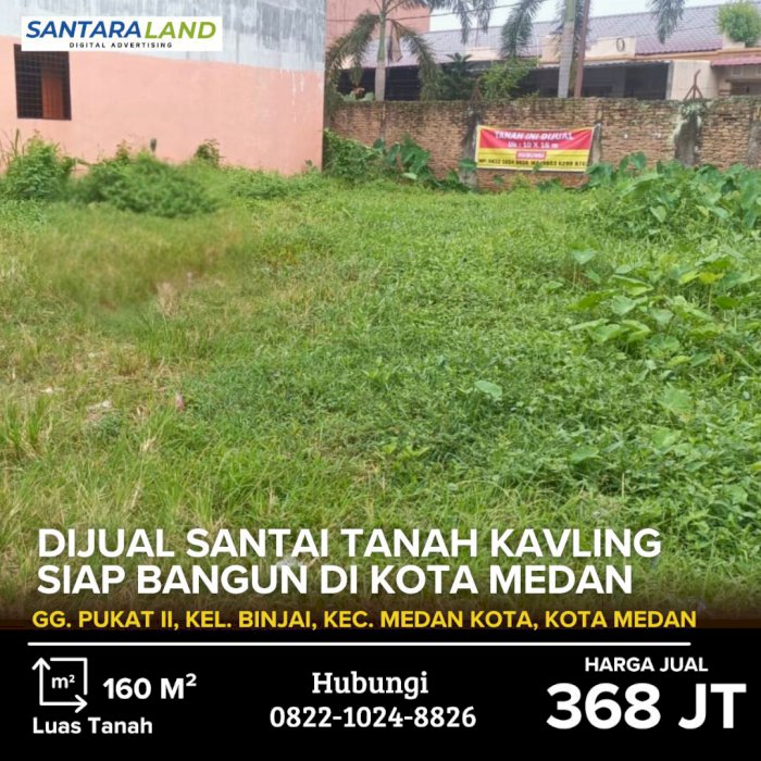 Dijual Santai Tanah Kavling Siap Bangun di Kota Medan