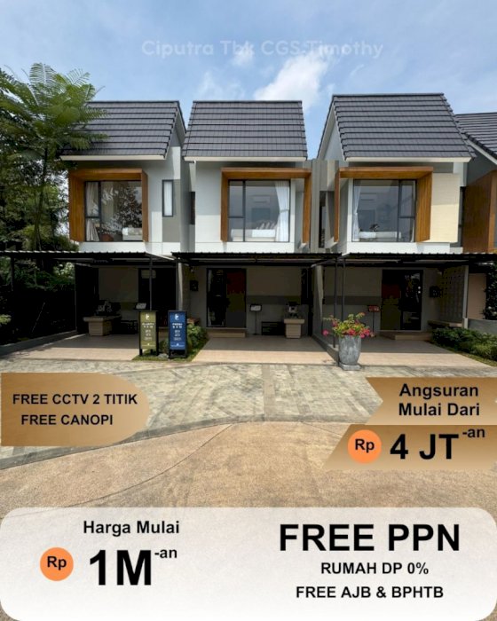 JUAL RUMAH MODERN  FREE PPN TANPA DP CITRA GARDEN SERPONG  TANGERANG