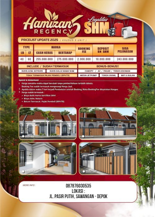 RUMAH CLUSTER TERMURAH DI SAWANGAN DEPOK
