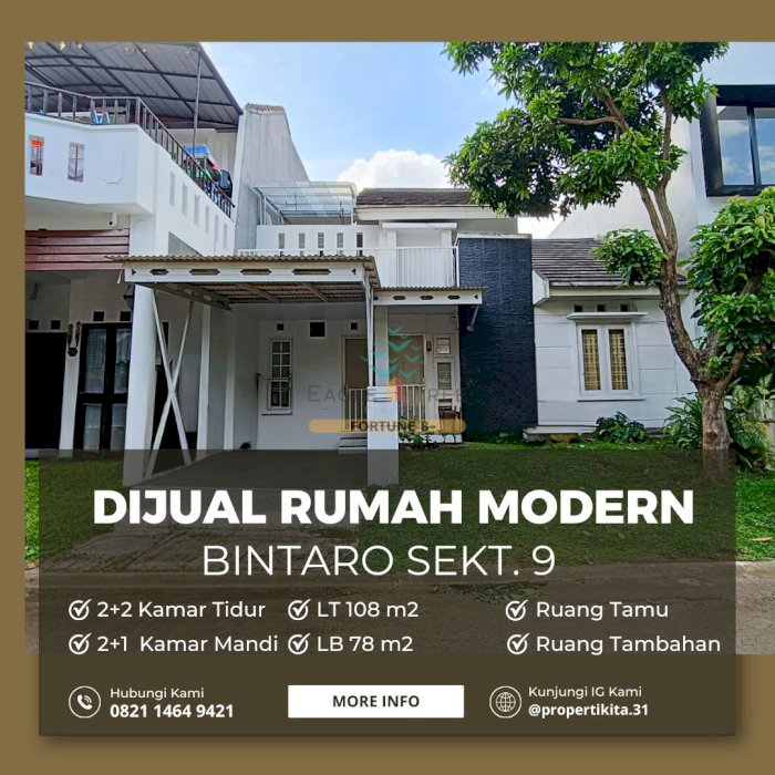 Rumah Bintaro Sektor 9 Dijual Murah Semi Furnished