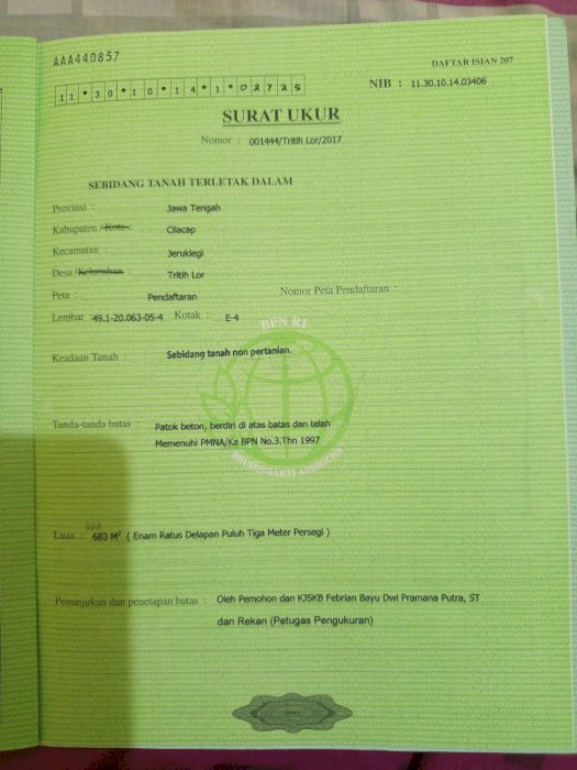 Bismillah dijual sebidang tanah