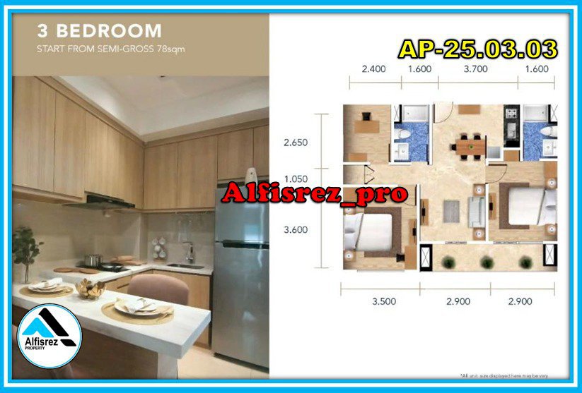 DIJUAL APARTEMEN BARU_DAMOCY 3BR_JAKBAR_830JT_NEGO_ALFISH 082128986898